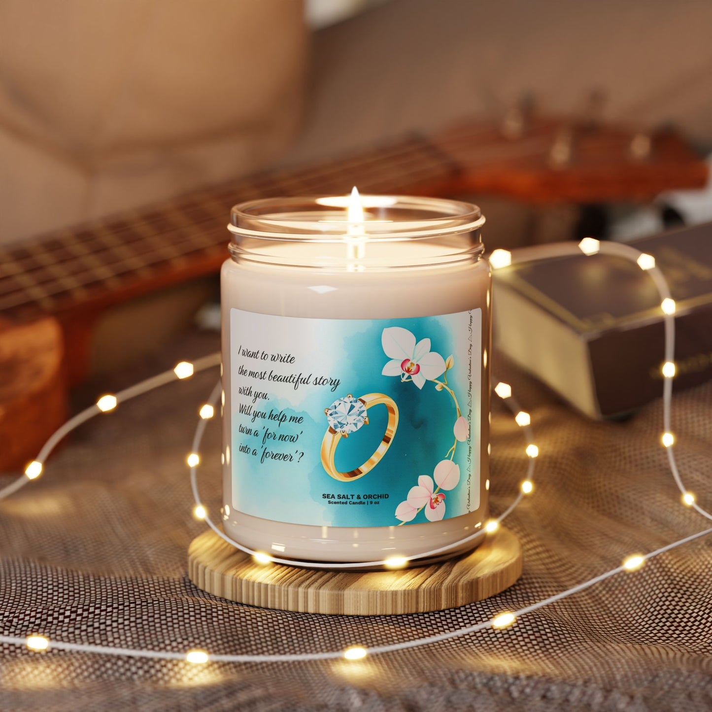 Sea Salt + Orchid Scented Soy Candle | Where Love Stories Begin