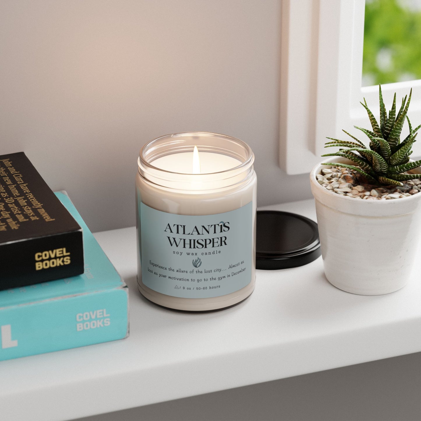 Atlantis Whisper Scented Soy Candle ⎜ Unlock the Secrets of Serenity (Gym Motivation Not Included)