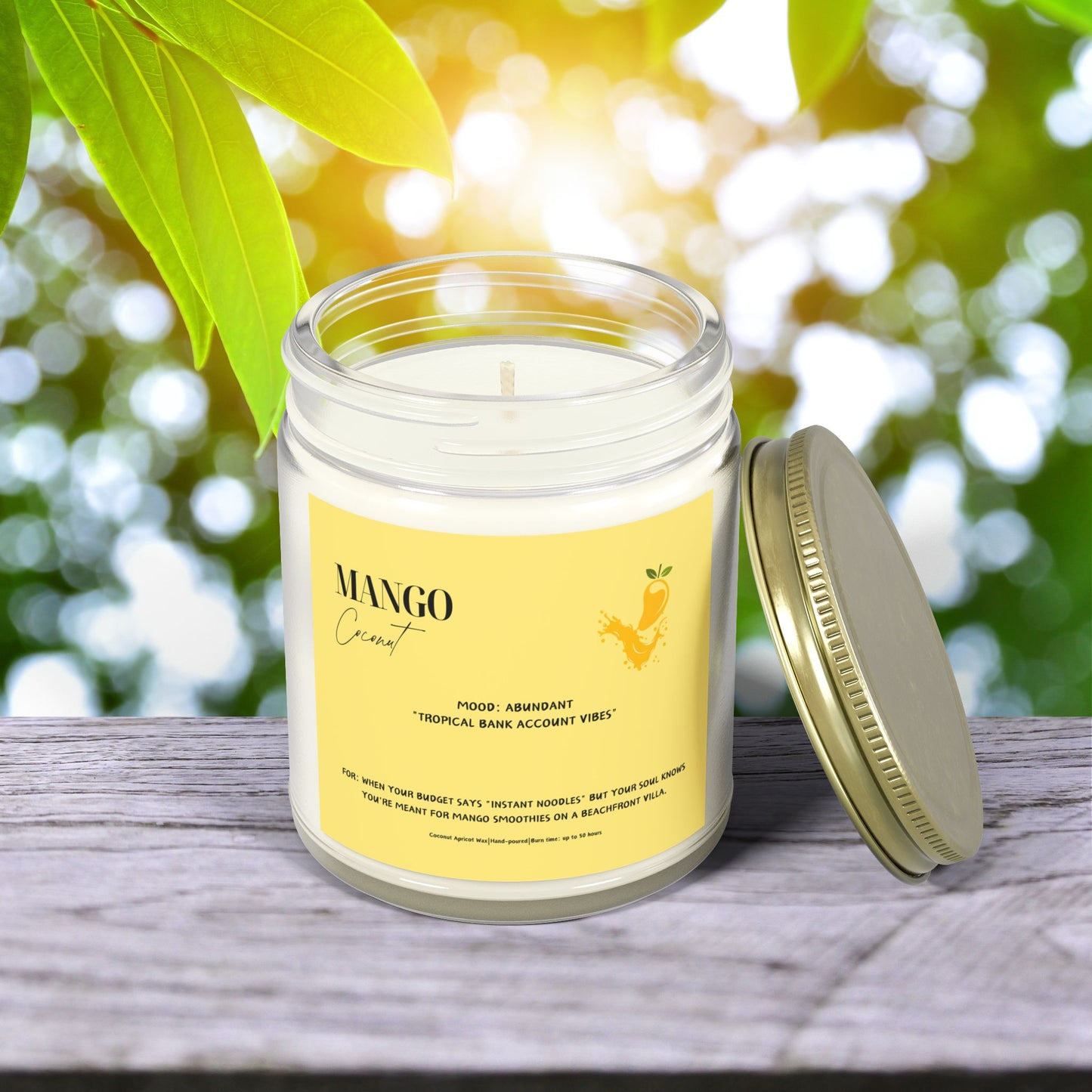 Mango Coconut Scented Candle ⎮ Your Tropical Getaway (No Passport Required)