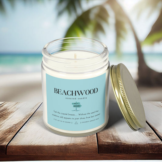 Beachwood Scented Candle ⎮ Escape to the Coast, Sand-Free Serenity