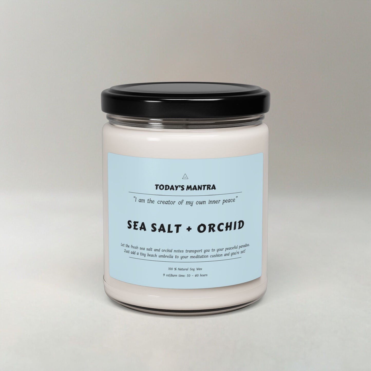 Sea Salt + Orchid Scented Soy Candle | Inner Peace Mantra