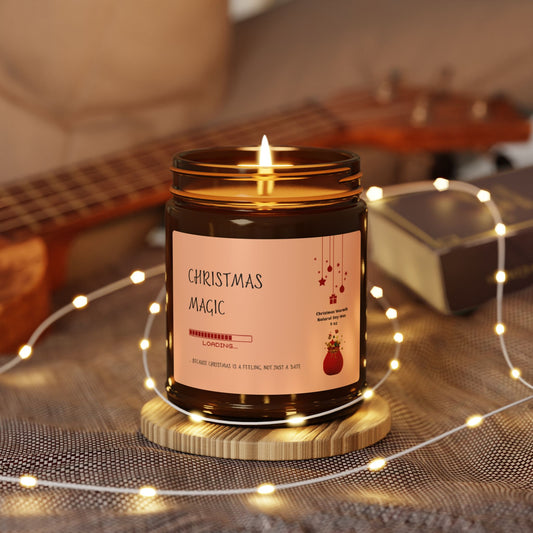 Christmas Warmth Scented Soy Candle | Holiday Magic | Amber Jar