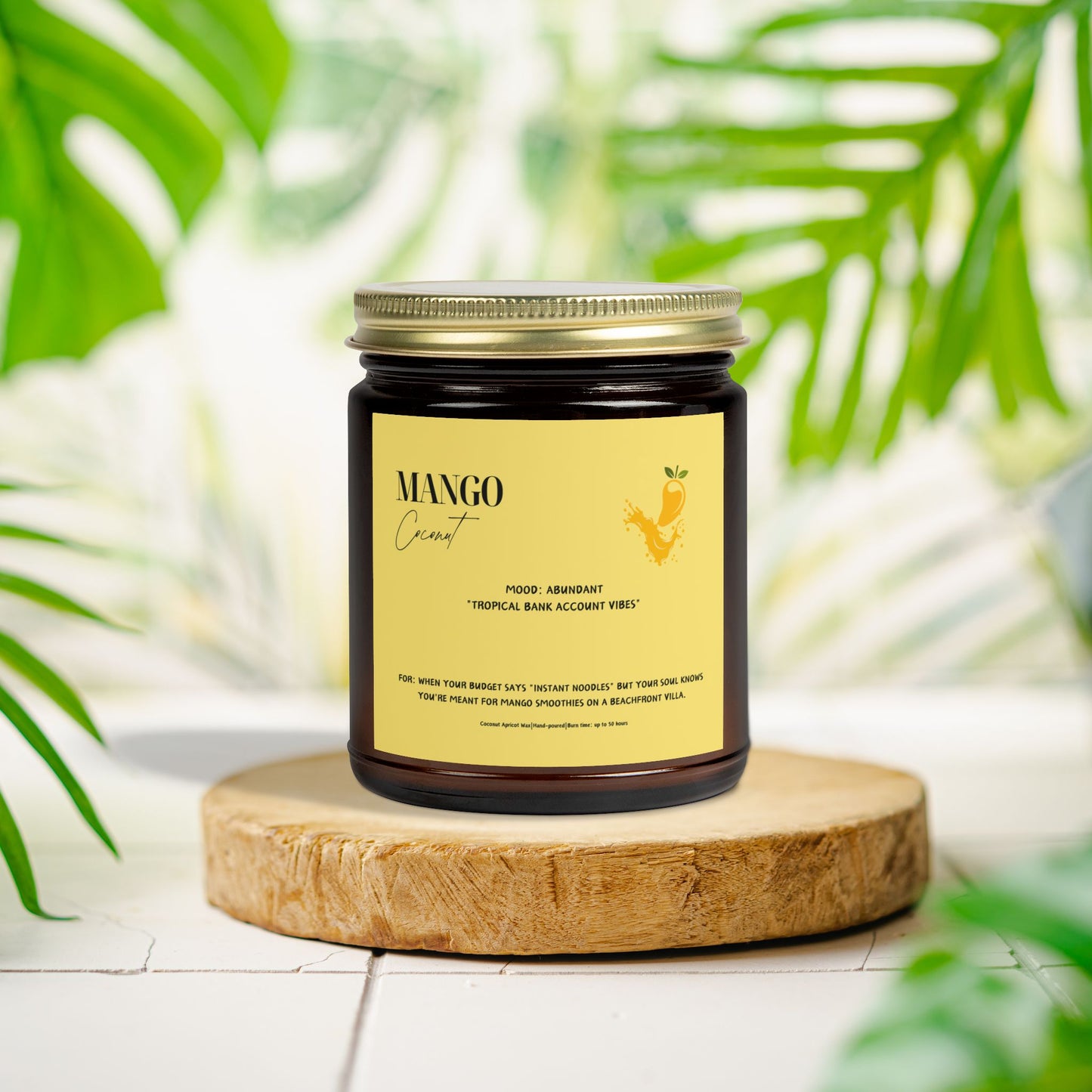 Mango Coconut Scented Candle ⎮ Your Tropical Getaway (No Passport Required)