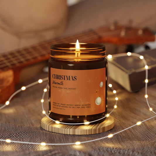 Christmas Warmth Scented Soy Candle | Adulting: Holiday Level Unlocked | Amber Jar