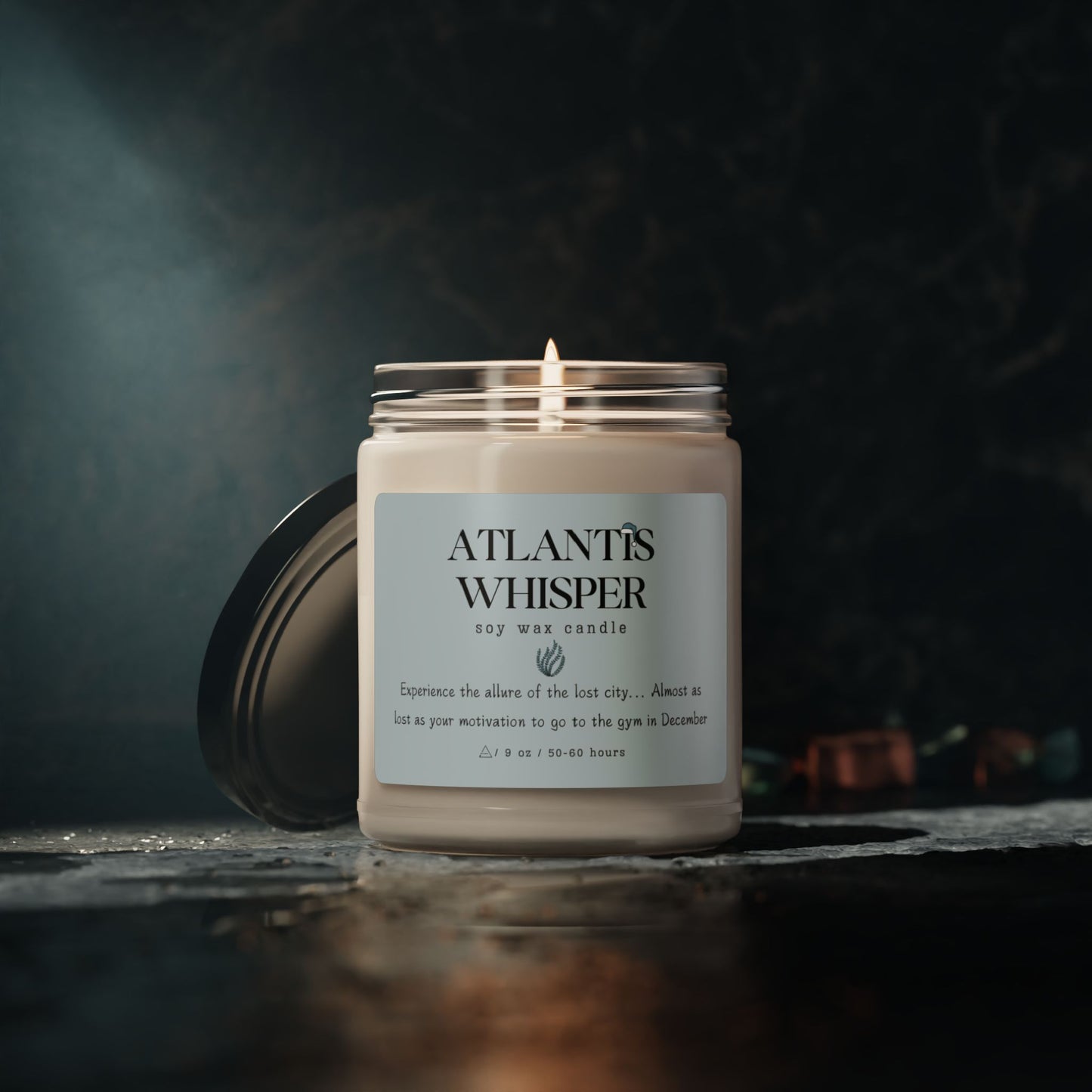 Atlantis Whisper Scented Soy Candle ⎜ Unlock the Secrets of Serenity (Gym Motivation Not Included)