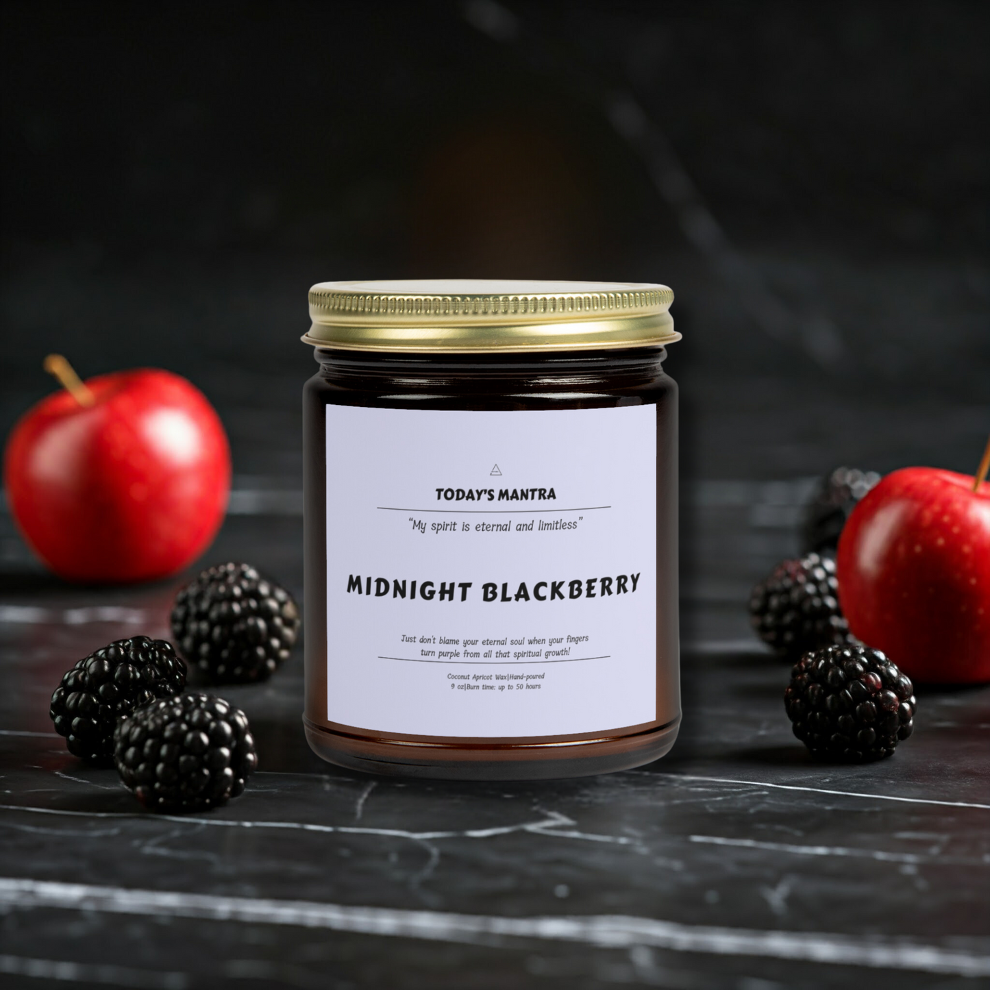 Midnight Blackberry Scented Candle | Eternal Spirit Mantra