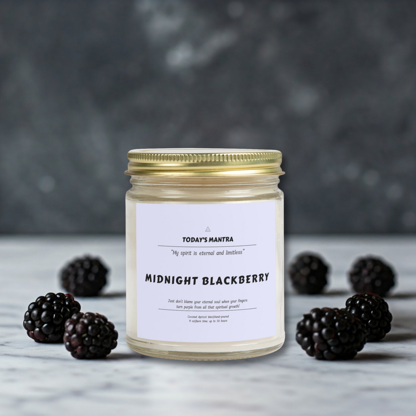 Midnight Blackberry Scented Candle | Eternal Spirit Mantra