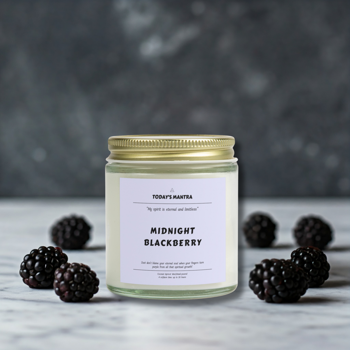 Midnight Blackberry Scented Candle | Eternal Spirit Mantra