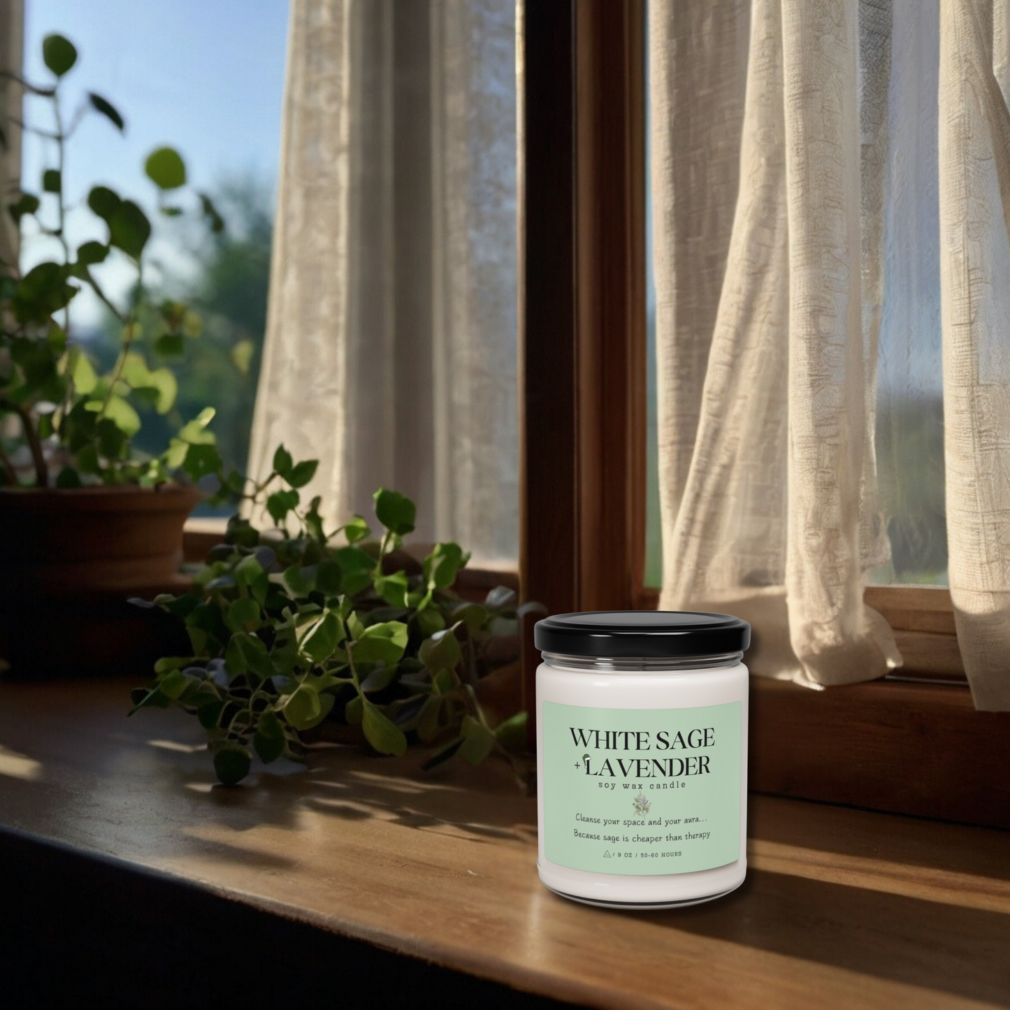 White Sage + Lavender Scented Soy Candle ⎜ Cleanse Your Space (and Your Aura)