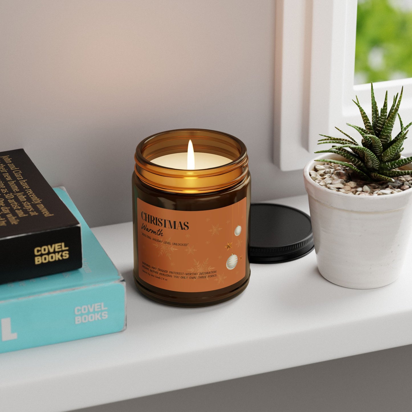 Christmas Warmth Scented Soy Candle | Adulting: Holiday Level Unlocked | Amber Jar