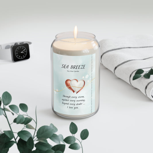 Sea Breeze Scented Soy Candle | Love's Scents Collection - Beyond Every Doubt... I Love You