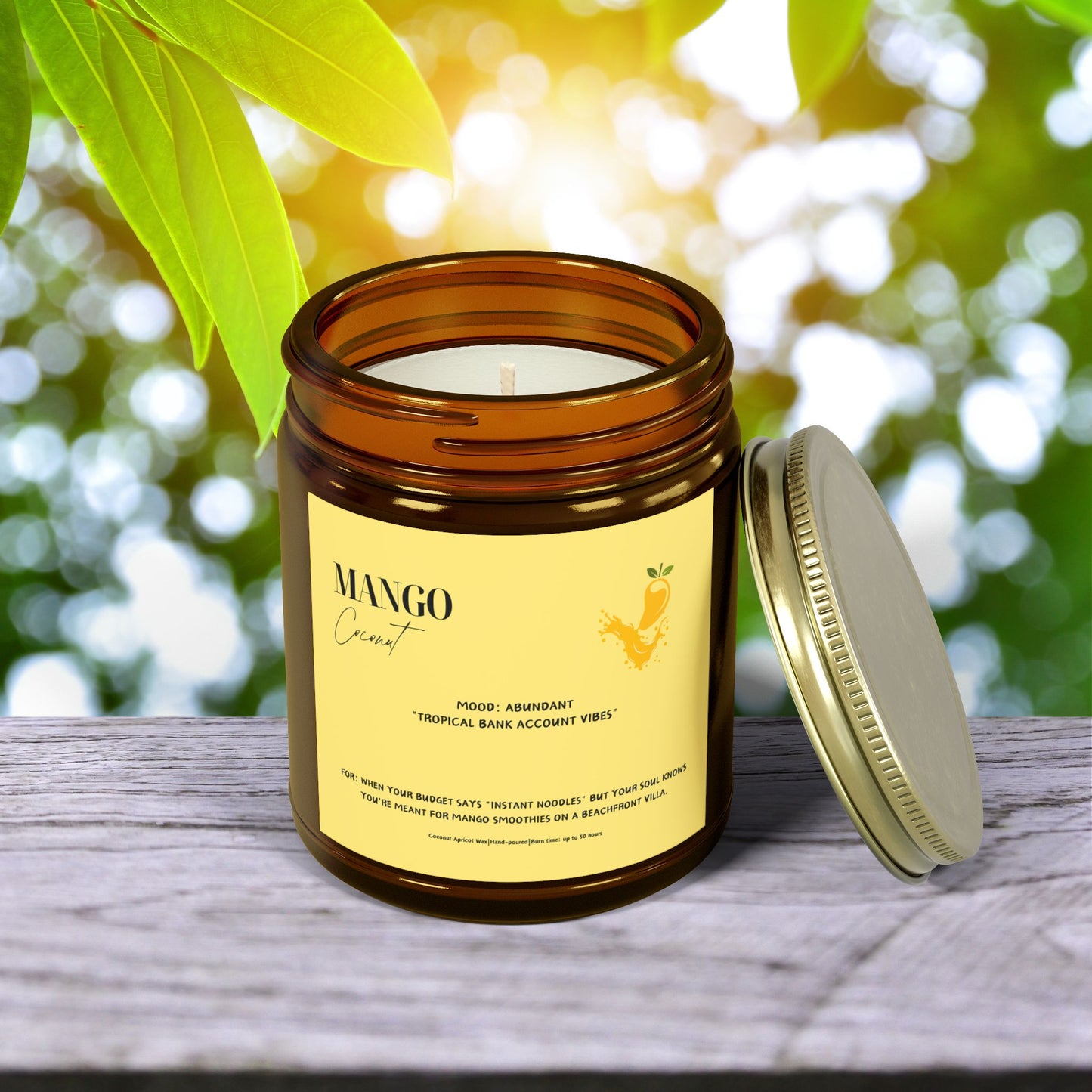 Mango Coconut Scented Candle ⎮ Your Tropical Getaway (No Passport Required)