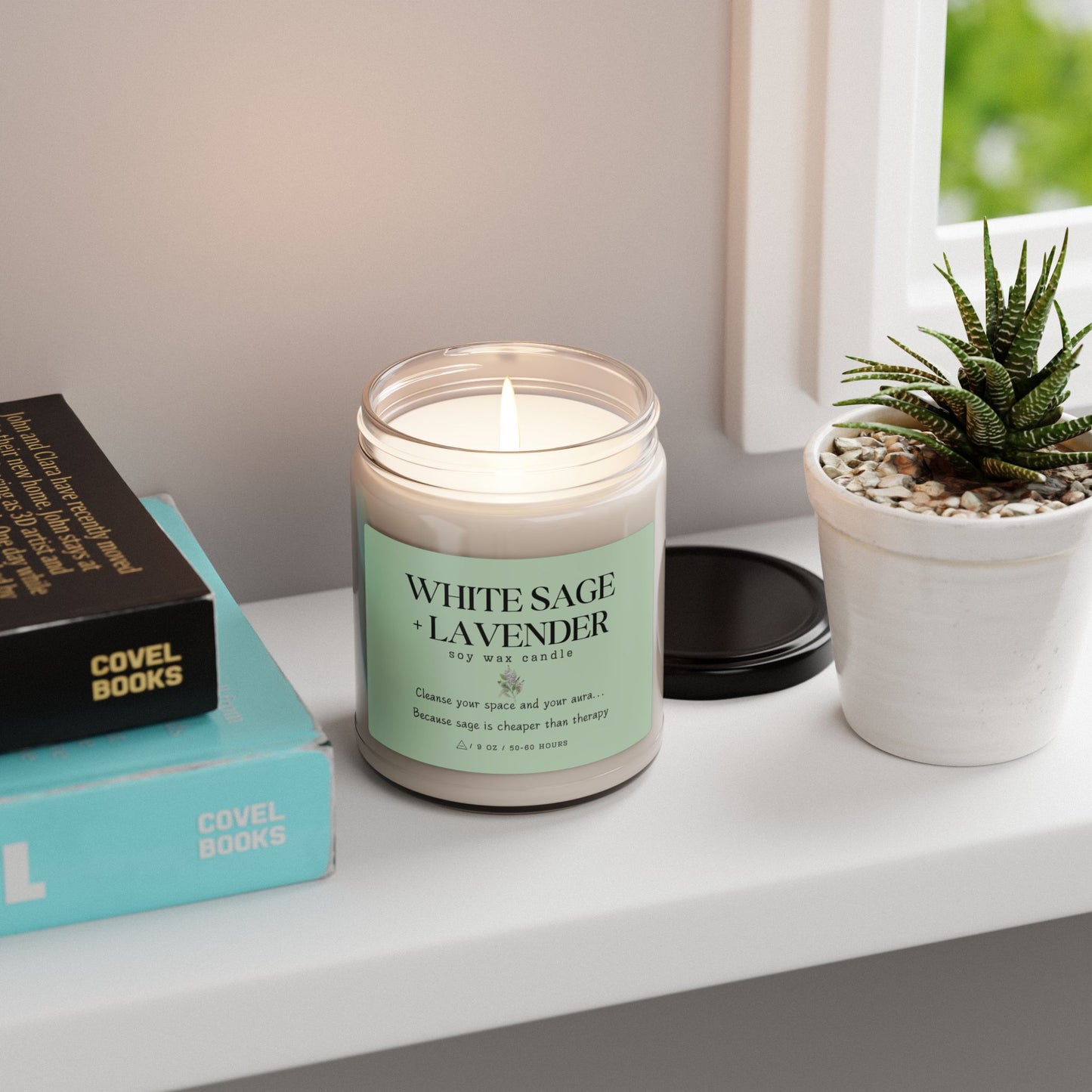 White Sage + Lavender Scented Soy Candle ⎜ Cleanse Your Space (and Your Aura)