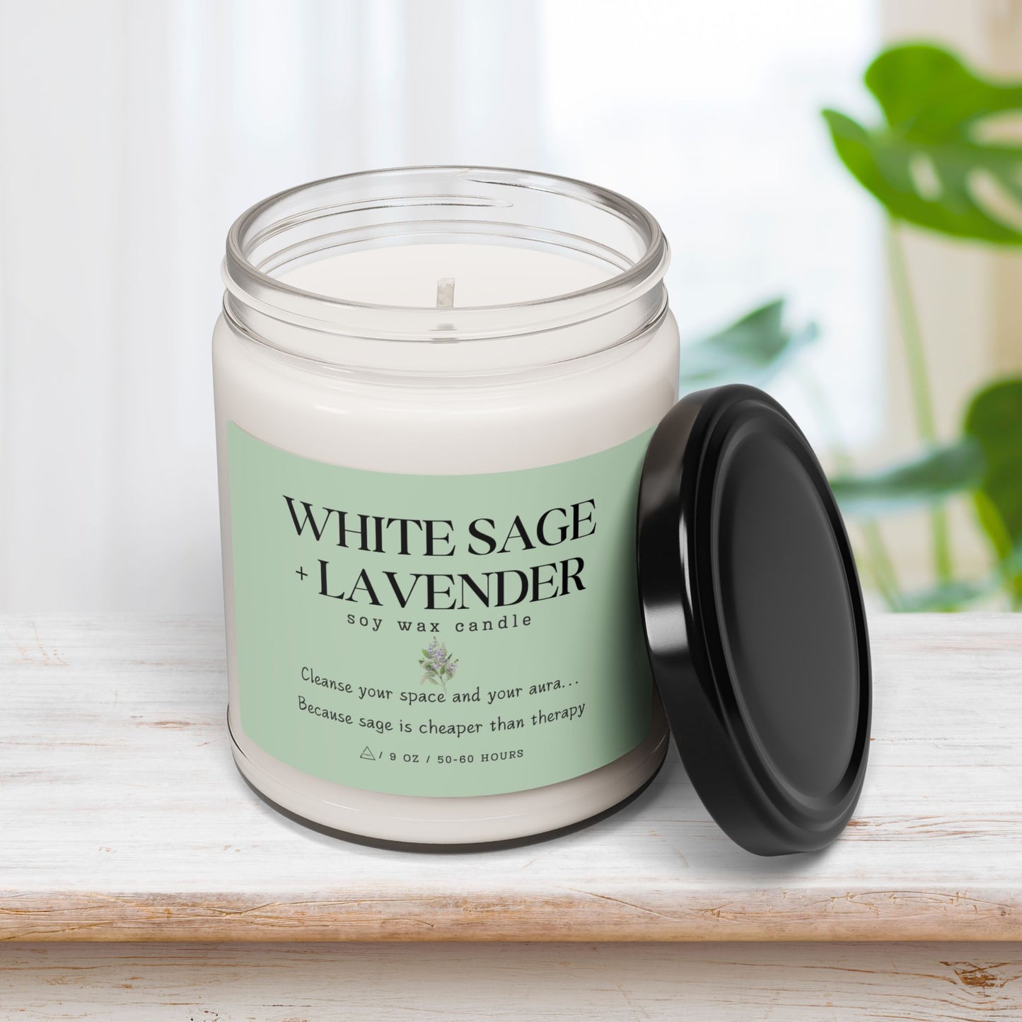 White Sage + Lavender Scented Soy Candle ⎜ Cleanse Your Space (and Your Aura)