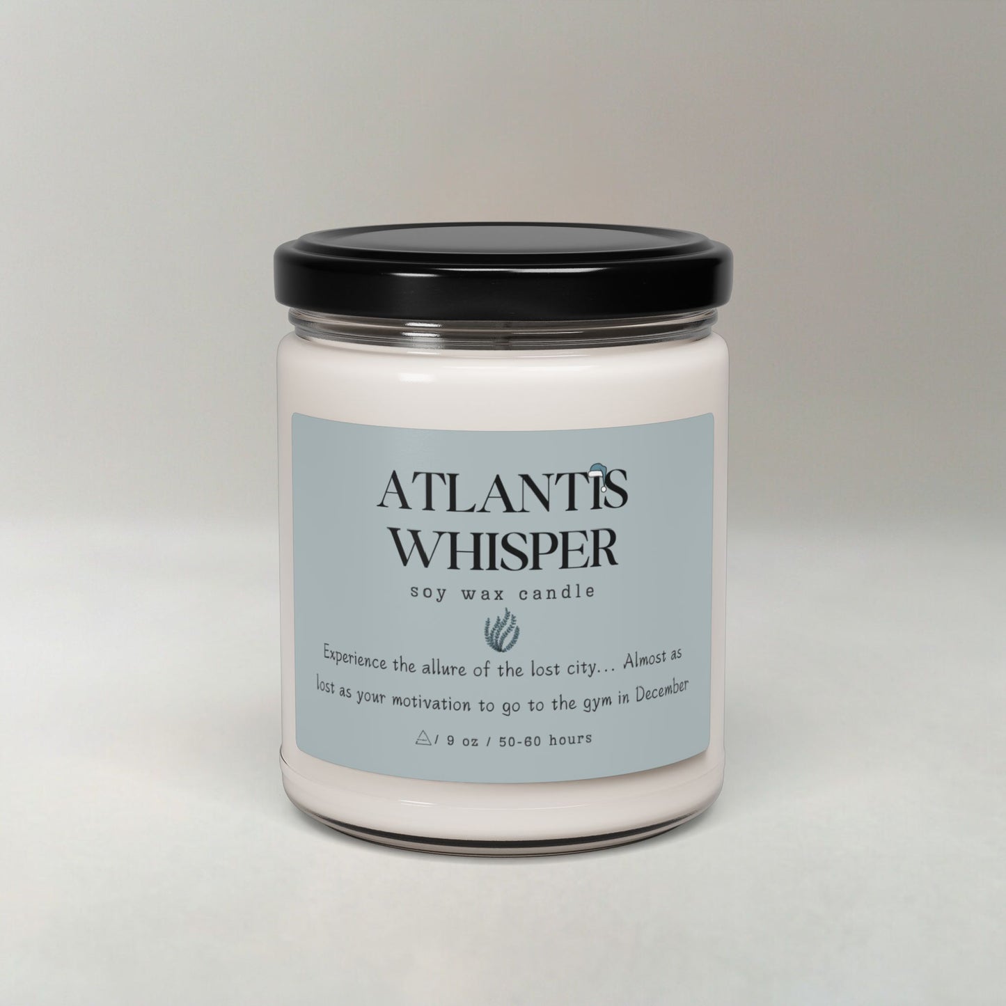 Atlantis Whisper Scented Soy Candle ⎜ Unlock the Secrets of Serenity (Gym Motivation Not Included)