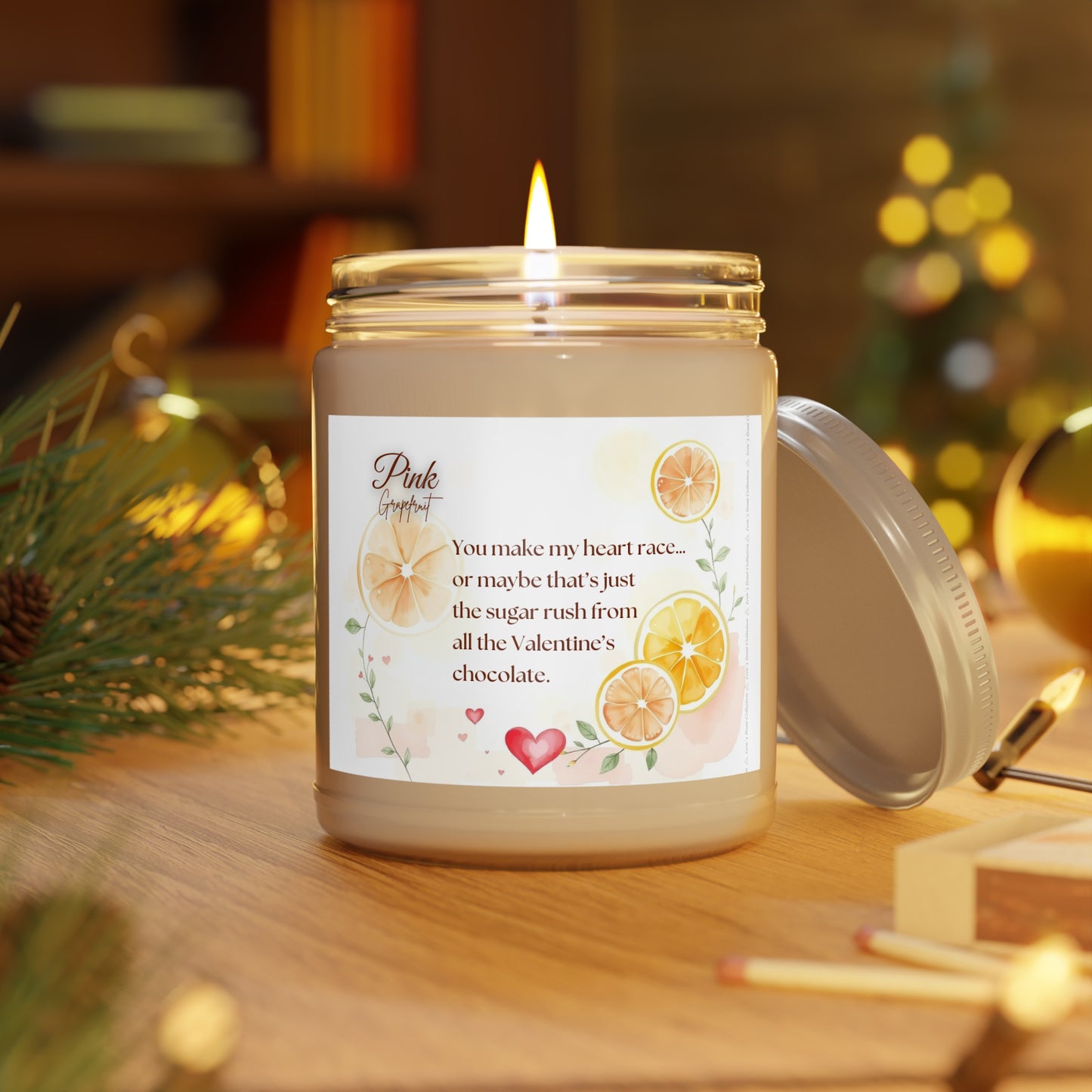 Pink Grapefruit Scented Candle ⎮ You Make My Heart Race… Or Maybe It’s the Chocolate!